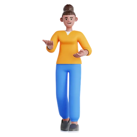 Woman Doing Presentation  3D Illustration