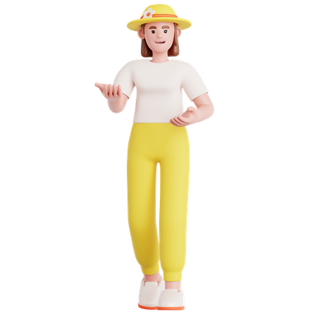 Woman Doing Presentation  3D Illustration