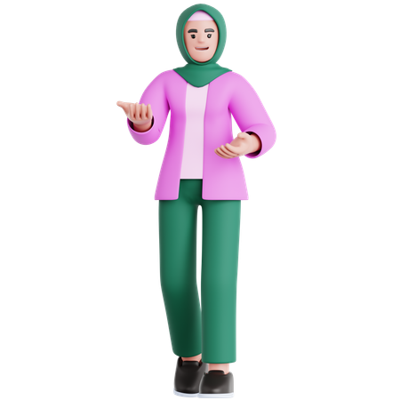 Woman Doing Presentation  3D Illustration