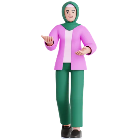 Woman Doing Presentation  3D Illustration