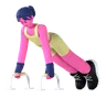 Woman Doing Push up bar