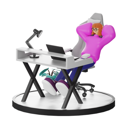 Woman doing relaxing after work  3D Illustration