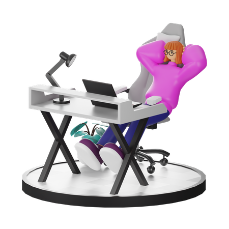 Woman doing relaxing after work  3D Illustration