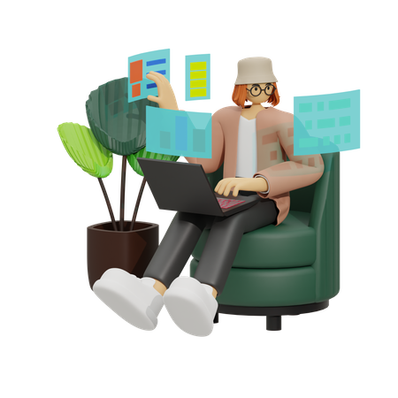 Woman doing Revolution work  3D Icon