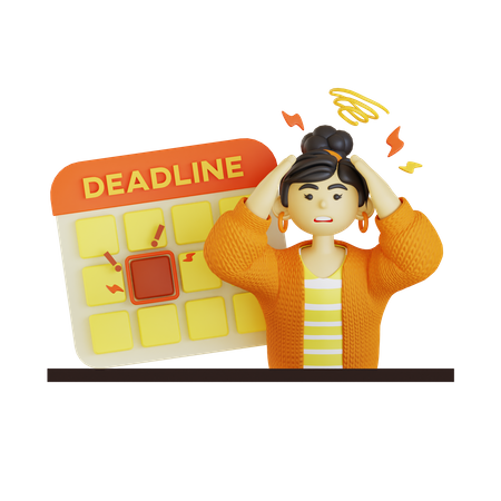 Woman doing schedule management  3D Illustration