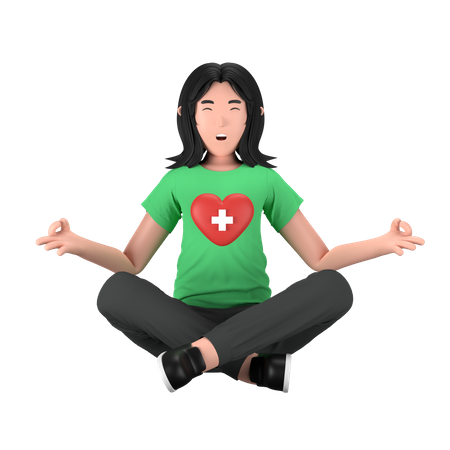 Woman Doing Yoga  3D Icon