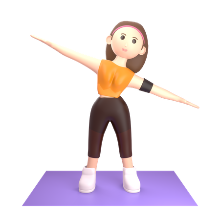 Woman doing yoga  3D Icon