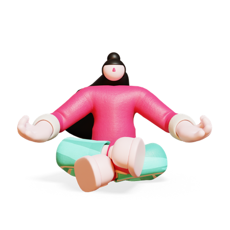 Woman Doing Yoga  3D Icon