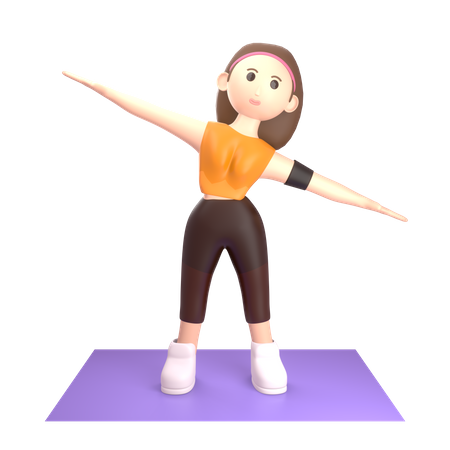 Woman doing yoga  3D Illustration