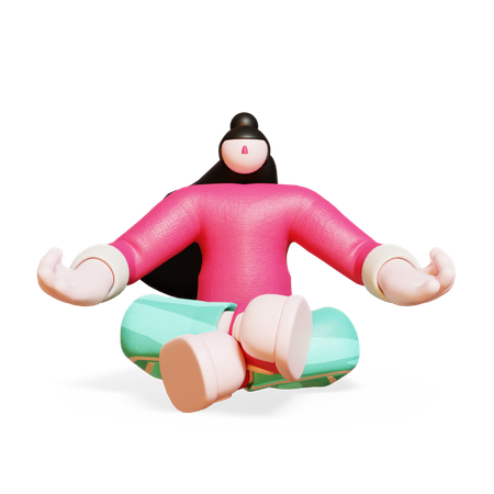 Woman Doing Yoga 3D Illustration