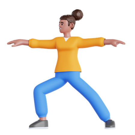 Woman Doing Yoga Exercise  3D Illustration