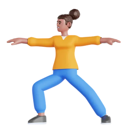 Woman Doing Yoga Exercise  3D Illustration