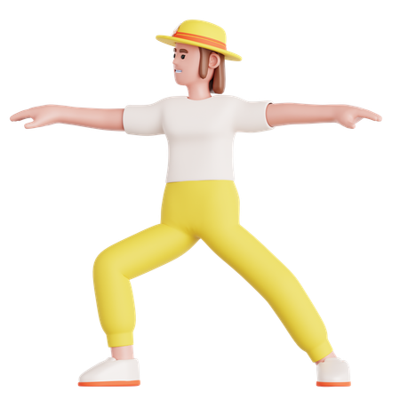 Woman Doing Yoga Exercise  3D Illustration