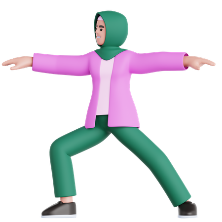 Woman Doing Yoga Exercise  3D Illustration