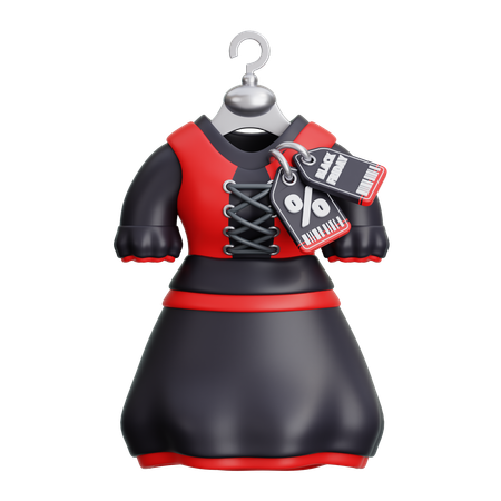 Woman Dress on Discount Sale  3D Icon