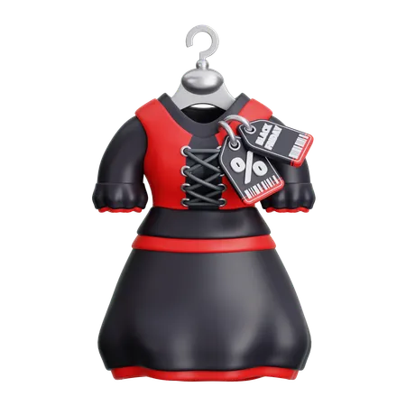 Woman Dress on Discount Sale  3D Icon