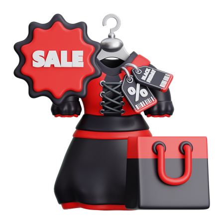 Woman Dress on Sale  3D Icon