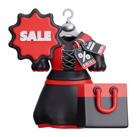 Woman Dress on Sale  3D Icon