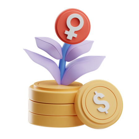 Woman Empowering Growth  3D Icon