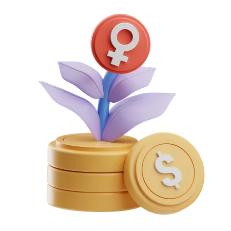 Woman Empowering Growth  3D Icon