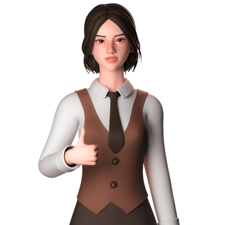 Woman Encouraging Employees  3D Icon