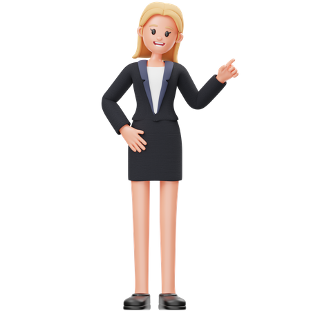Woman Explaining  3D Icon