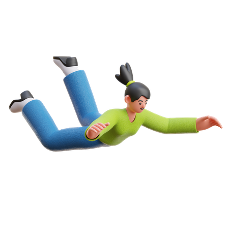 Woman Fall Down  3D Icon