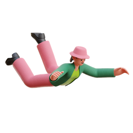 Woman Fall Down  3D Icon