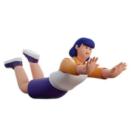 Woman Falling  3D Icon