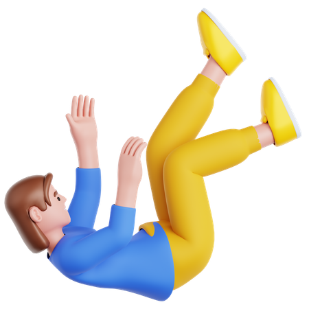 Woman Falling  3D Illustration