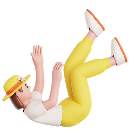 Woman Falling  3D Illustration