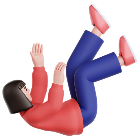 Woman Falling  3D Illustration