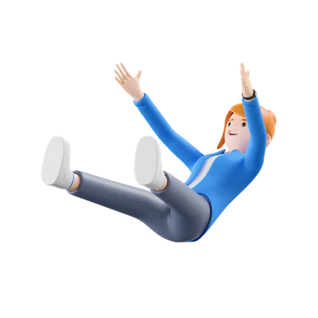 Woman falling  3D Illustration