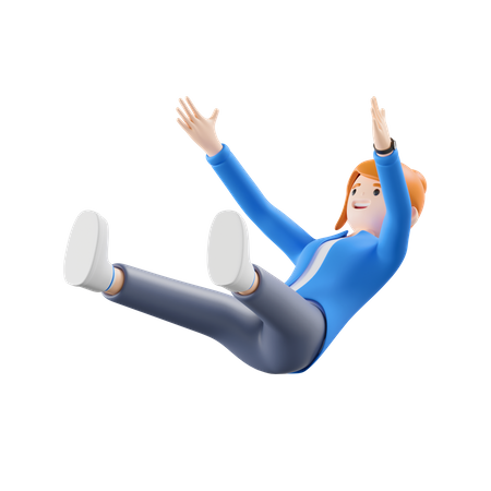 Woman falling  3D Illustration