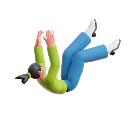 Woman Falling Down  3D Icon