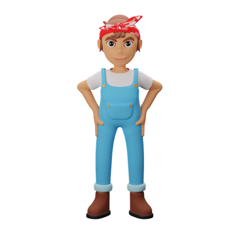 Woman feeling confident  3D Icon