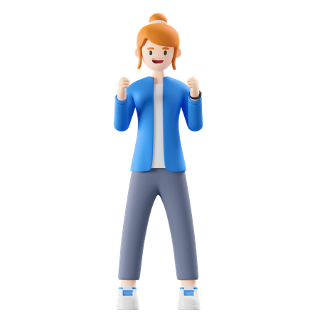 Woman feeling confident  3D Icon