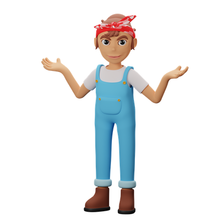 Woman feeling confused  3D Icon