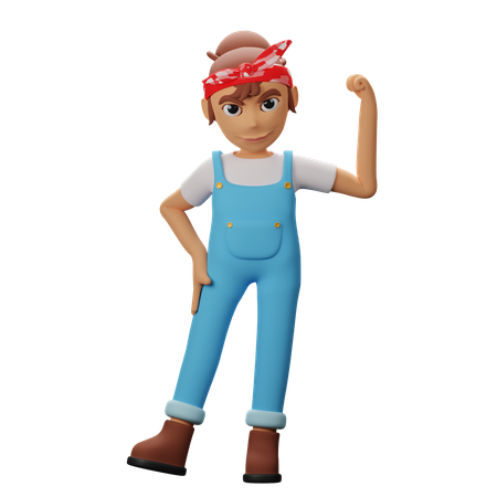 Woman feeling strong  3D Icon