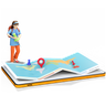 3d finding location on map illustration