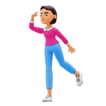 Woman finding something  3D Icon