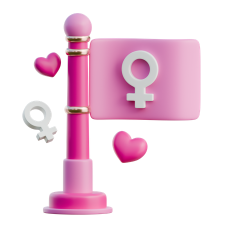 Woman Flag  3D Icon