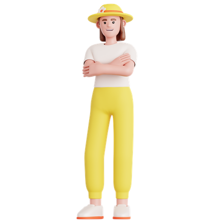 Woman Folded Hand  3D Icon