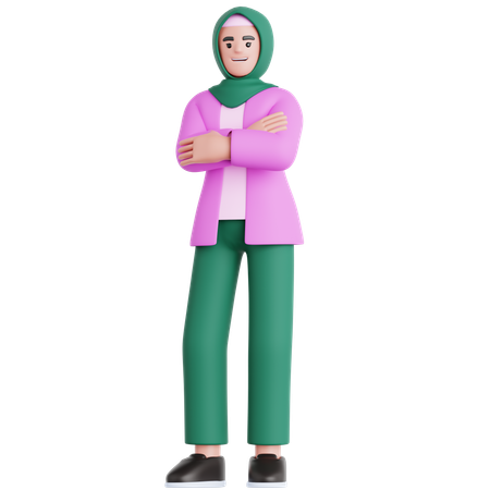 Woman Folded Hand  3D Illustration