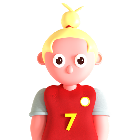 Woman Football Player  3D Icon