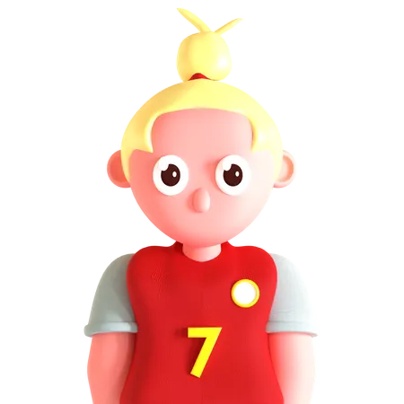 Woman Football Player  3D Icon