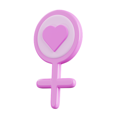Woman Gendre With Love  3D Icon