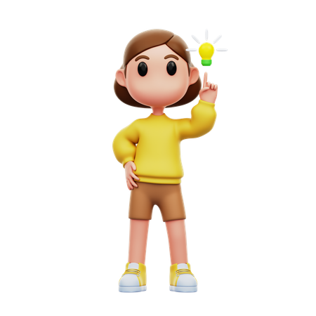 Woman Get an Idea  3D Icon