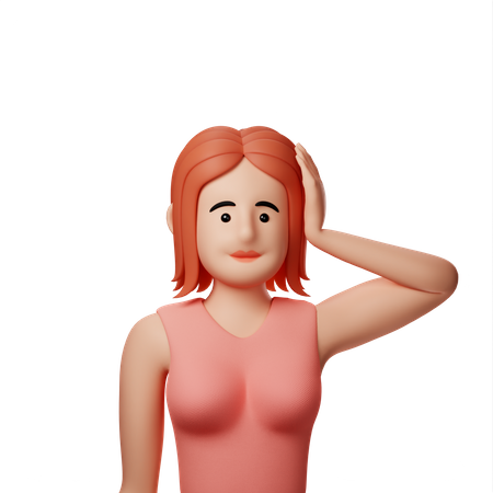 Woman getting confused  3D Illustration