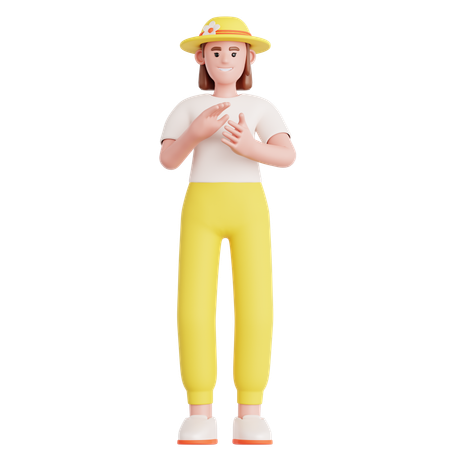 Woman Giving Applause  3D Icon